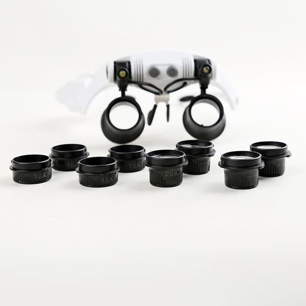 Lupebriller x25 med LED