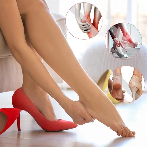 4 par hælpuder, hælgrebssko til store hæle, selvklæbende hæl tynd Thickness 6mm