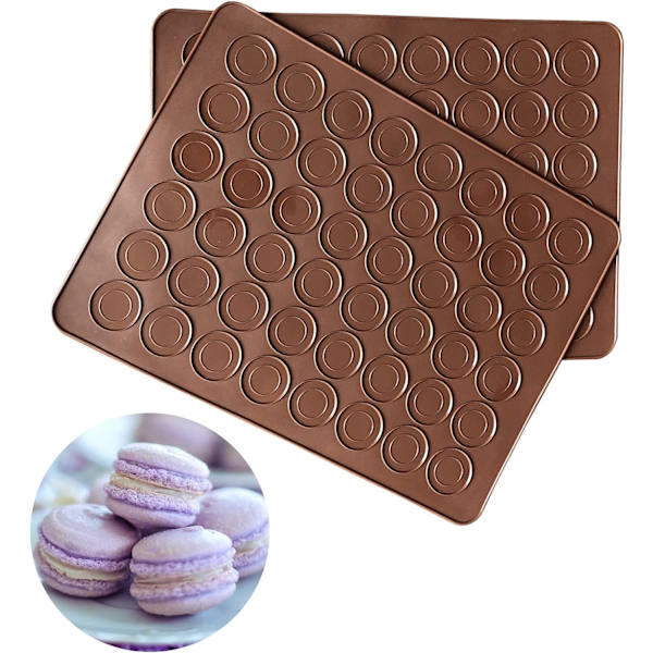 Silikone bagemåtter til macarons, 2 stk. non-stick bagemåtter