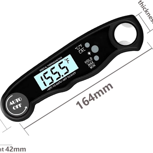 Grilltermometer Svart