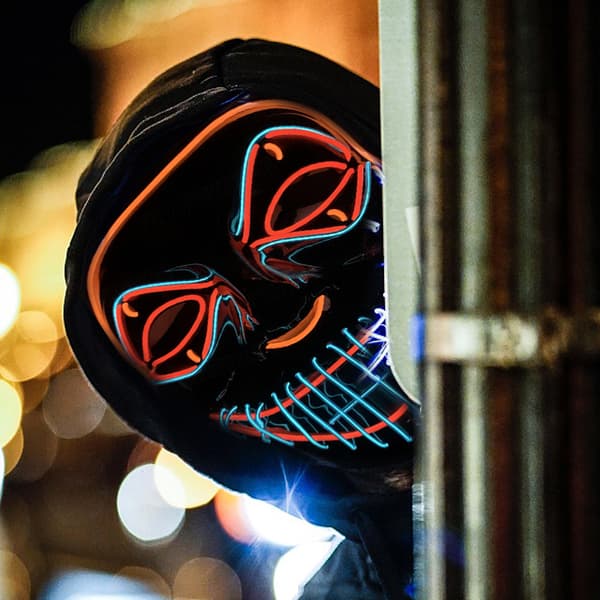 Färg LED - Musikhastighet LED-mask - Halloween LED-mask - LED