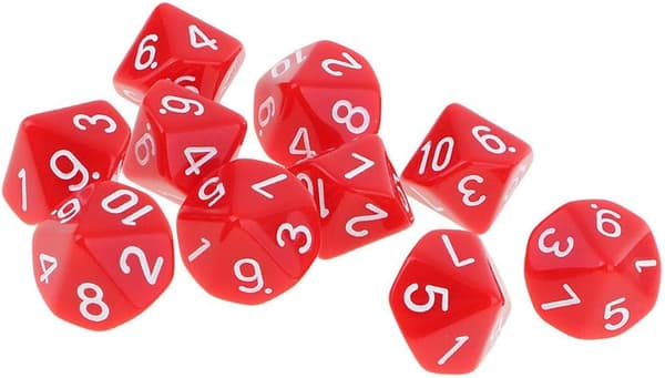 10 ST Polyedriska Tärningar Tärningar Tärningar för Brädspelskort Rot