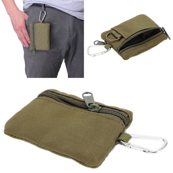 Udendørs EDC Molle-pose Pung Mini Bærbar Nøglekortholder EDC-pose Taske Møntpung med Karabinhage Grøn