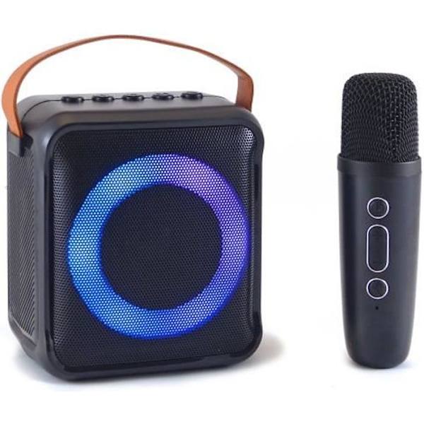 Karaokehøjttaler + trådløs mikrofon - Bluetooth - Belyst