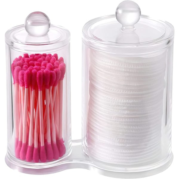2 runde æsker Transparent Ayl makeup opbevaring To runde sektioner IC