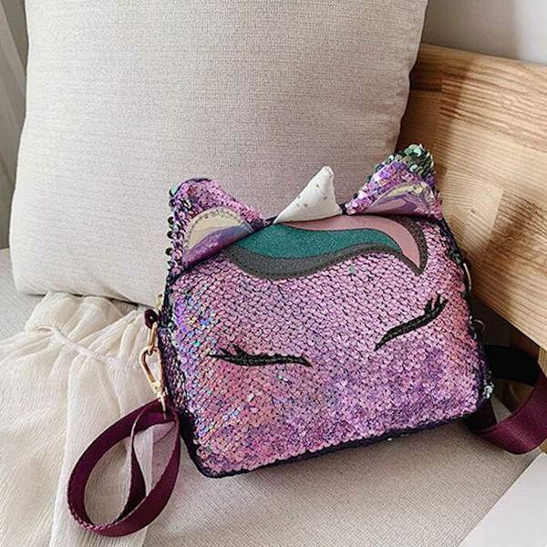 Crossbody-väska Enhörning Paljetter Mini Handväskor Flippy Glitter