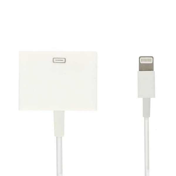 iPhone 30-bens oplader- og synkroniseringsadapterkabel Hvid