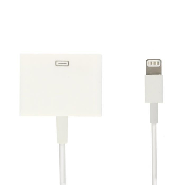 iPhone 30-pins ladekabel og synkroniseringsadapter Hvit