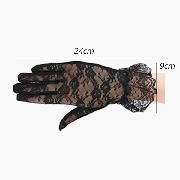 Damsommar blondehandsker Elegante korte handsker Bryllup Large