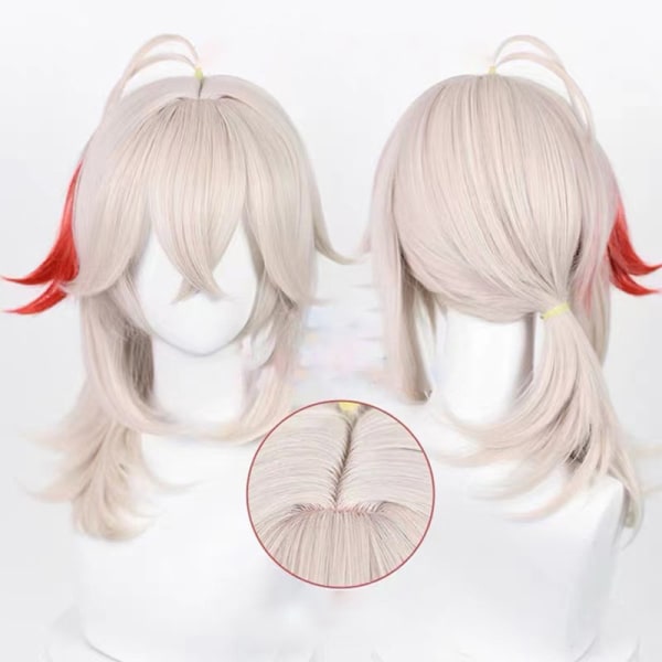 Genshin Impact Kazuha Cosplay Paryk Rosa Blandet Rød Cosplay Paryk