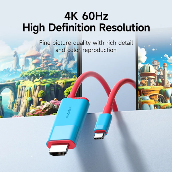 Switch Dock för Nintendo Switch/OLED USB C till HDMI-kompatibel Kabeladapter 4K60Hz 100W PD