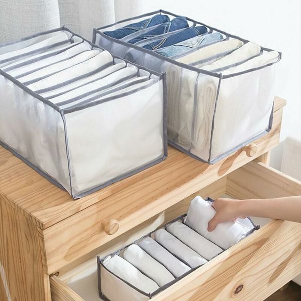 Foldbar organizer 7 rum opbevaringsboks Åndbar Dr