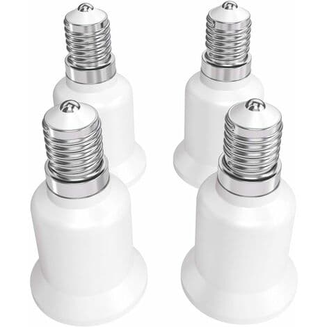 Sokkeladapter - E14 til E27 Sokkelomformer - E27 baselampeholder Adapter til halogen LED-lampe 4 stk.
