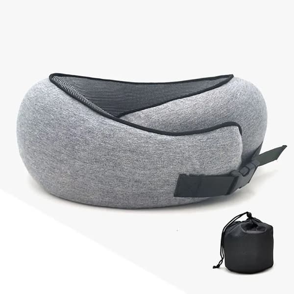 Memory Foam Nakkepute Cervical Vertebra Reise Bærbar Middagslur Fly U-Type Grey