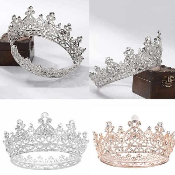 Krystallkrone Brud Dronning Krone SØLV silver