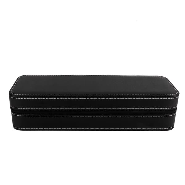 Elegant Design Klockbox, Mjukt Foder med Dragkedja för Skydd, Portabel Klockbox för Herrklockor, Rese-klockfodral med