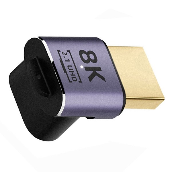 8K 60Hz 90° Nedadvinklet HDMI Han - HDMI 2.1 Hun Adapter Blå