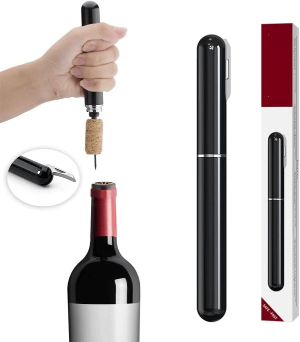 Air Pressure Wine Opener with Foil Cutter - Open Bottles Easily & Preserve Corks Easy to Use