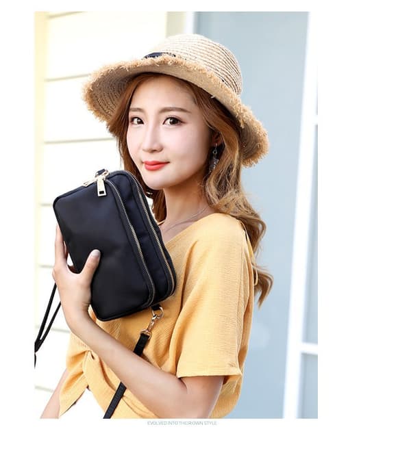 Kvinner Små Skuldervesker Multipockets Crossbody Lommebok Uformelle Håndleddsvesker black