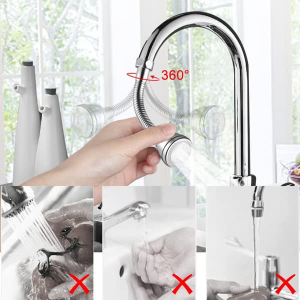 Køkkenarmatur i rustfrit stål + ABS 19cm kransprøjte