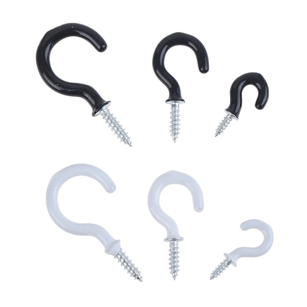 10 st Mugghängare med axel, koppkrokar Heavy Duty, skruvbara takkrokar L Black