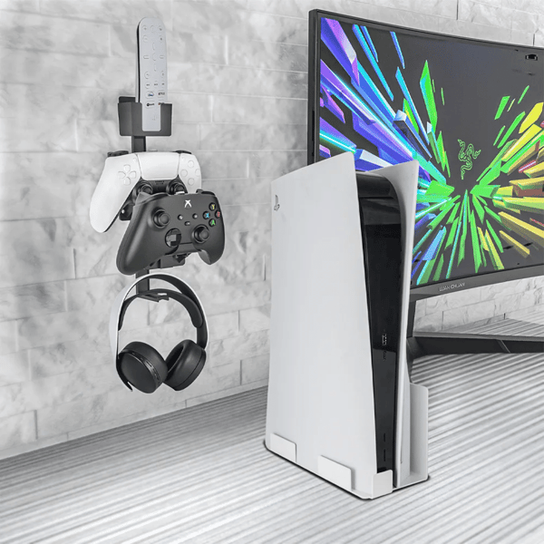 Vægmonteret Headset Spilcontroller Holder til PS5/PS4/xBox/Switch