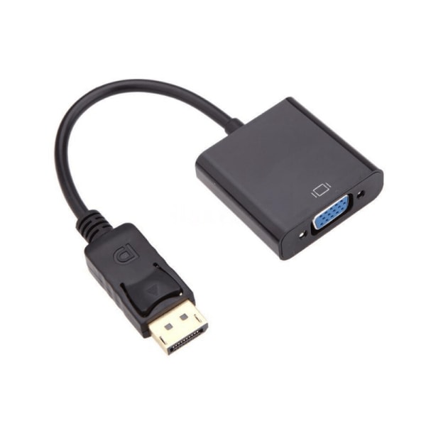 DisplayPort - VGA -sovitin Musta