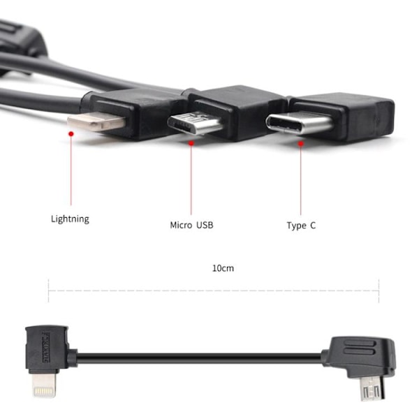 15cm USB-C til Micro-USB Kabel for DJI Mavic Mini / Air, Shark For IOS
