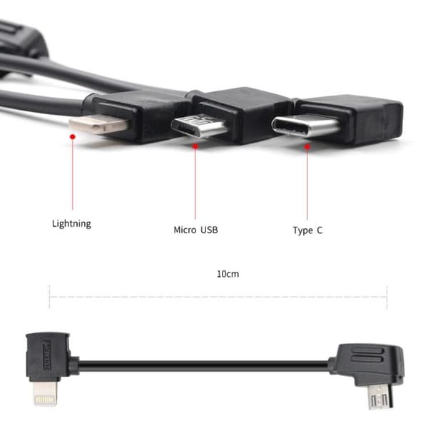 15cm USB-C til Micro-USB Kabel til DJI Mavic Mini / Air, Shark For IOS