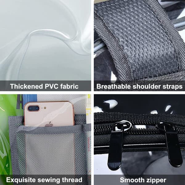 Transparent ryggsäck, genomskinlig PVC-ryggsäck gray