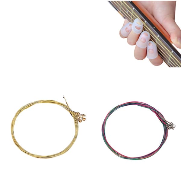 Gitarstrenger 2 x 6 stk med 4 fingerbeskyttere