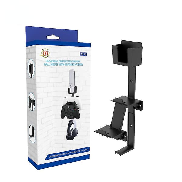 Spilkontroller Opbevaringsstativ Plast Gamepad-holder Væghængt Høretelefonholder Udskiftning til Ps5/ps4/xbox/switch, sort