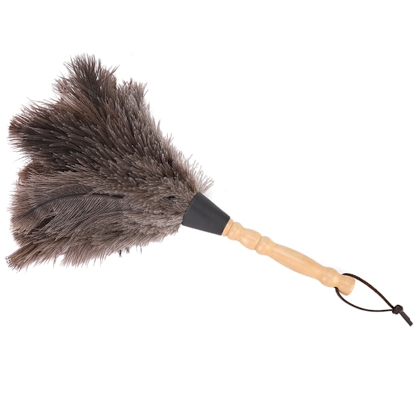 Reusable Ostrich Feather Duster with Anti-Static Wooden Handle