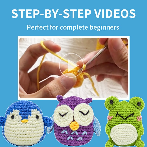 Virka materialpaket set handgjord DIY stickad ullboll docka dekoration