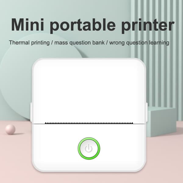 Lille trådløs termisk multifunktionel kompakt mobil printer til hjemmeskolekontor Standard