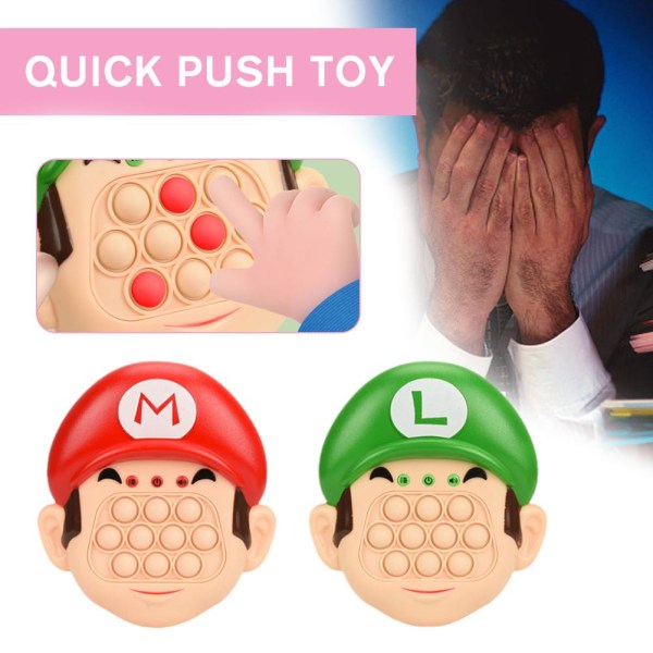 Quick Push -peli Sähköinen Pop It -lelu Nopea Push -pulmapeli Bubble red onesize