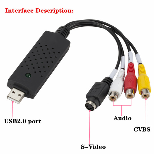 USB 2.0 Audio Video Konverterare för Mac Windows 10 8 7