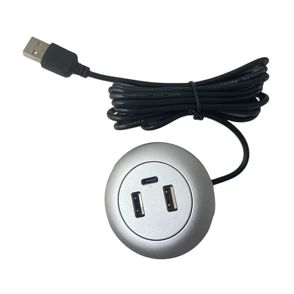 Innebygd Desktop USB TYPE-C Lader Møbelkontakt Lading Black