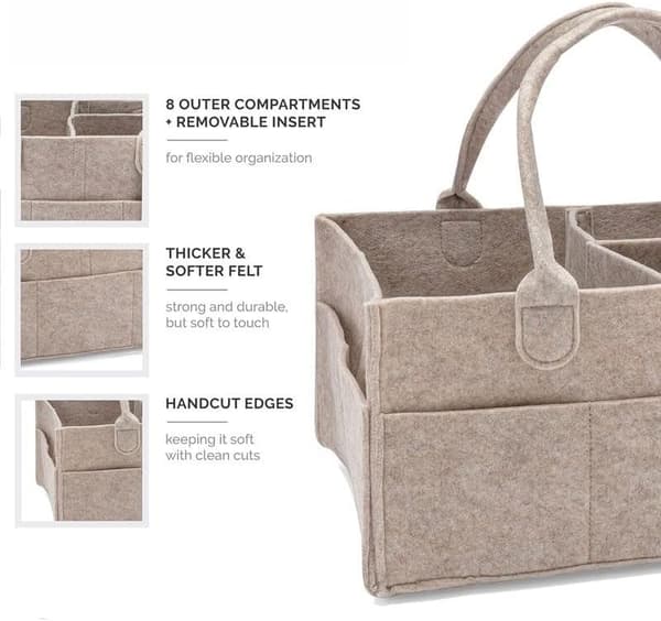 Diaper Storage Basket, Portable Storage Basket, Suitable for Changing Tables and Car Wash Baskets
