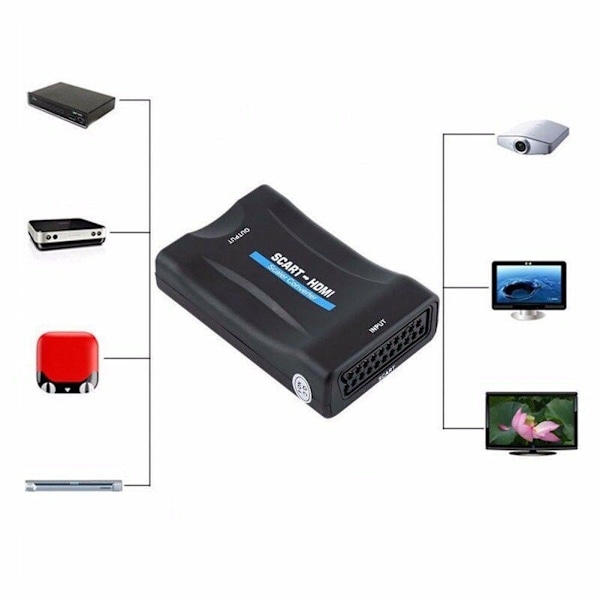 SCART til HDMI-omformer 1080p