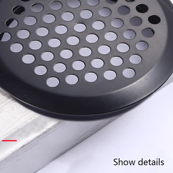 -53mm-5 stk. rustfrit stål ventilationsgitter, sort rund mesh