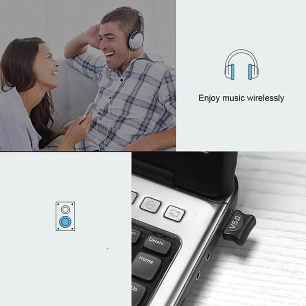 USB Bluetooth 5.0 Sender Mottaker Lydadapter AUX TV 3,5m