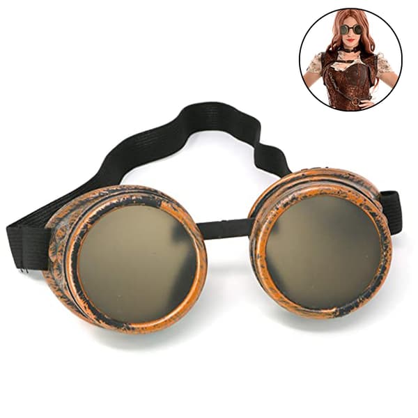 Steampunk-lasit, asustetarvike, kyberviktorianinen hitsaus ancient red copper