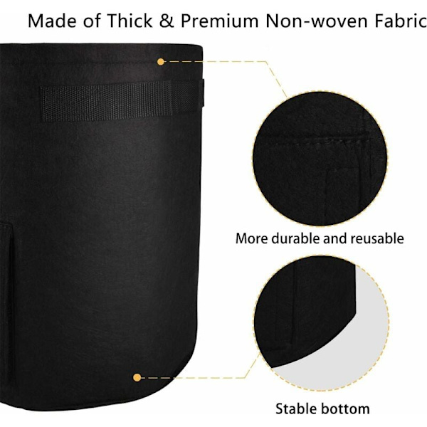 2-pack Medium Grow Bag för potatis, morötter och tomater