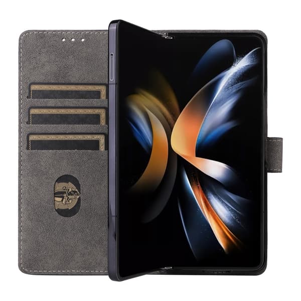 Galaxy Z Fold 6 Kotelo RFID Nahka Musta