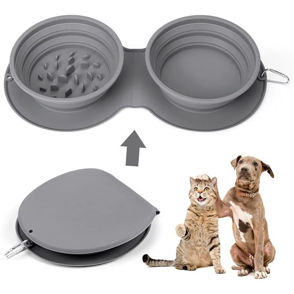 Fällbar hundskål, resekopp för katt och hund, silikonskål
