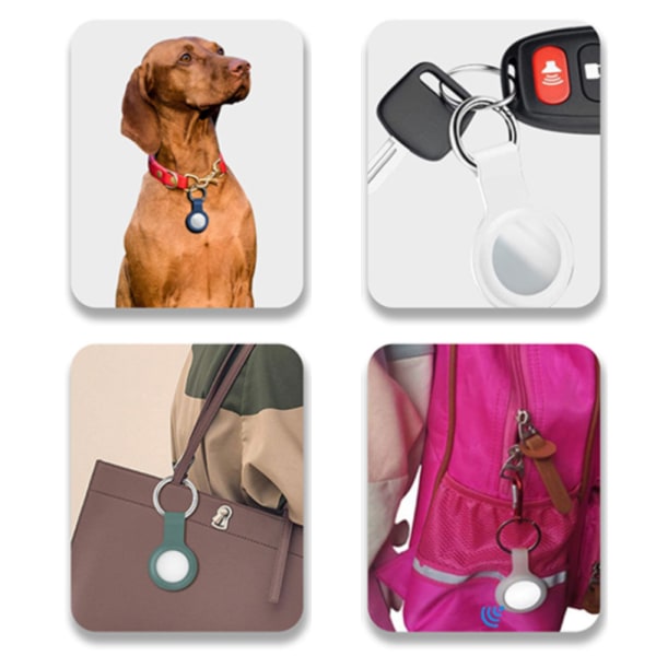 Apple AirTags Case Cover Tracker Bil Silikon Nyckelring Nyckelring Pink