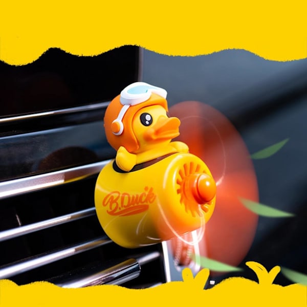 Biluftfräschare, Pilotbjörn bilspridare med roterande propellerventilationsfräschare Aromaterapiprydnader Biltillbehör (gul stil) YellowStyle