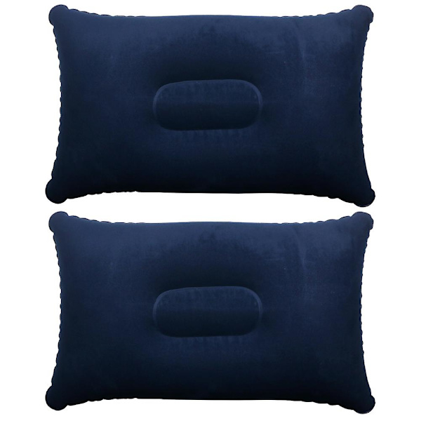 2 x blå oppblåsbare pute Campingreiser Myk oppblåsing