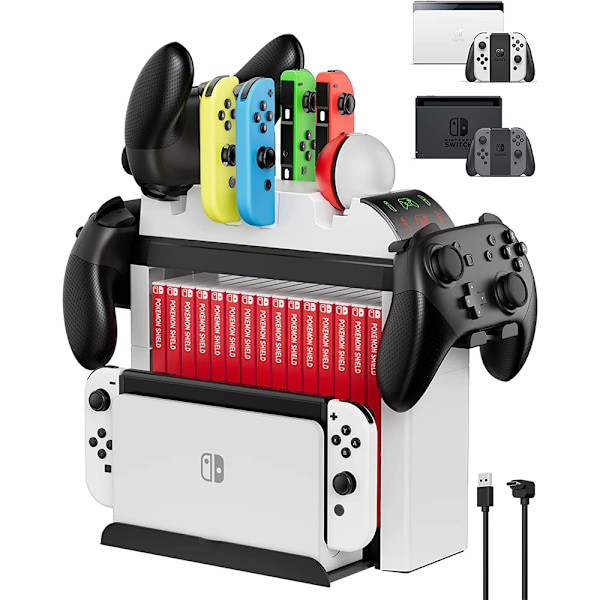 Multifunktionell Laddningsdocka för Nintendo Switch/OLED